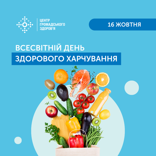 16 жовтня – Всесвітній день здорового харчування