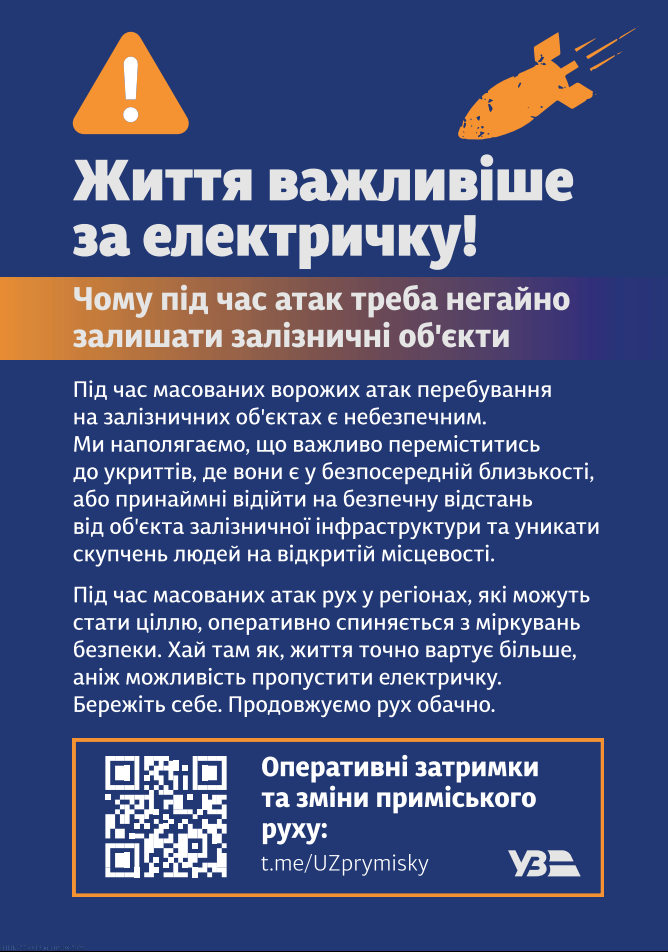 Правила безпеки на залізниці під час повітряної тривоги: що важливо знати кожному