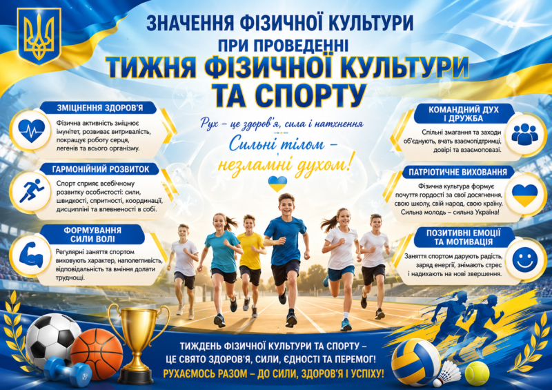 Традиційне святкування Дня фізичної культури і спорту в Україні припадає на другу суботу вересня (Указ президента від 29 червня 1994 року № 340/94). Цьогоріч відзначаємо 12 вересня.